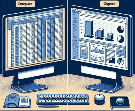 "Comparación visual entre Excel y Google Sheets mostrando sus interfaces y características clave, ideal para ayudar a los usuarios a elegir la mejor herramienta de hoja de cálculo para sus necesidades."