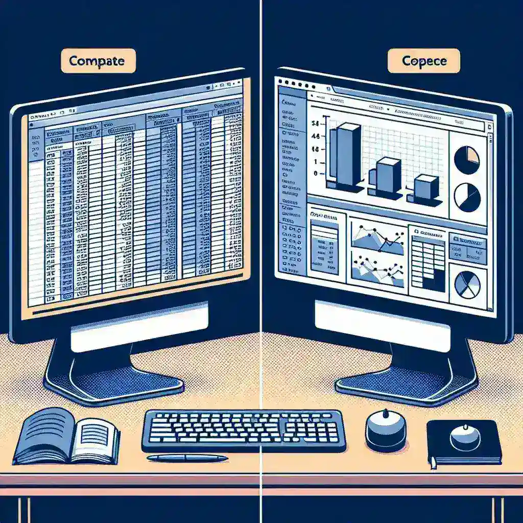 "Comparación visual entre Excel y Google Sheets mostrando sus interfaces y características clave, ideal para ayudar a los usuarios a elegir la mejor herramienta de hoja de cálculo para sus necesidades."
