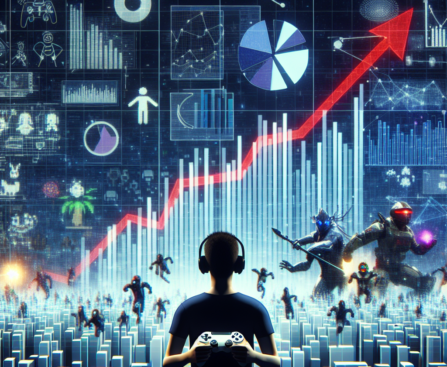 "Imagen que ilustra el crecimiento de Netflix en la industria de los videojuegos, mostrando un collage de plataformas de juegos y títulos populares relacionados con la experiencia interactiva de Netflix."