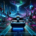 "Visores de realidad virtual avanzados para gaming inmersivo: imagen de un jugador usando un headset VR en un entorno de juego de alta definición."