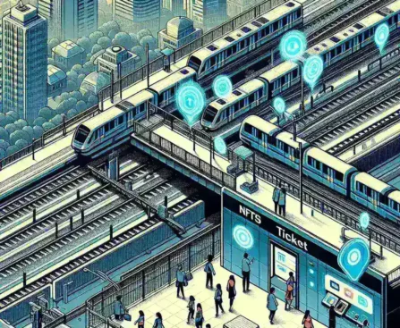 "Image of a Generalitat train displaying digital NFT ticketing system integration, showcasing modern transportation technology in Spain."