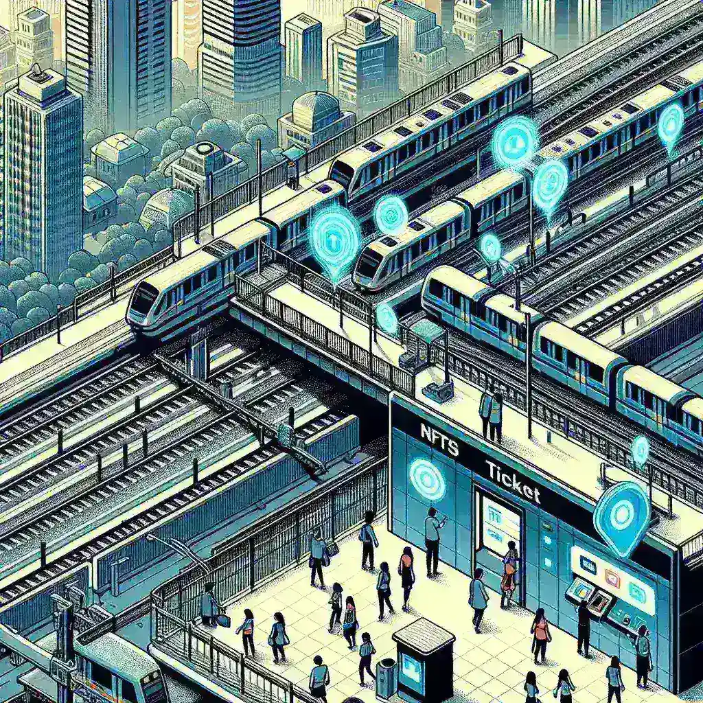 "Image of a Generalitat train displaying digital NFT ticketing system integration, showcasing modern transportation technology in Spain."