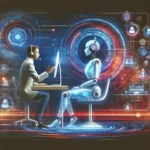 "Grupo de profesionales utilizando inteligencia artificial en el servicio al cliente, mejorando la experiencia del usuario en 2024"